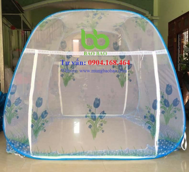 mùng đỉnh rộng hoa xanh