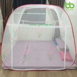 2 Cửa - Mùng Tự Bung Đỉnh Rộng Cao Cấp 1m6 x 2m Bảo Bảo