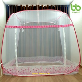 Mùng Tự Bung Đỉnh Vuông 1m8 x 2m Viền Chân