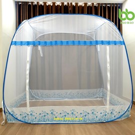 Mùng Chụp Tự Bung Đỉnh Vuông 1m6 x 2m Viền Chân (Hàng Cao Cấp)