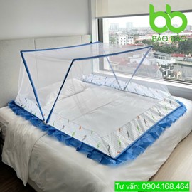 Mùng Gấp Thông Minh 1m8 x 1m95 x 80cm chân viền Mùng Gấp Thông Minh 1m8 x 1m95 x 80cm chân viền