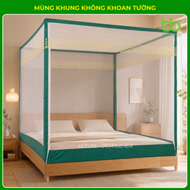 Mùng Khung Không Khoan Tường Cao Cấp 1m8 x 2m 