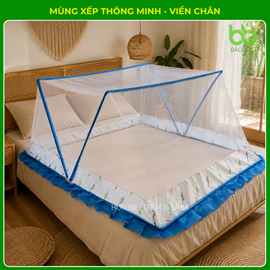 Mùng Gấp Thông Minh 1m8 x 1m95 x 80cm chân viền